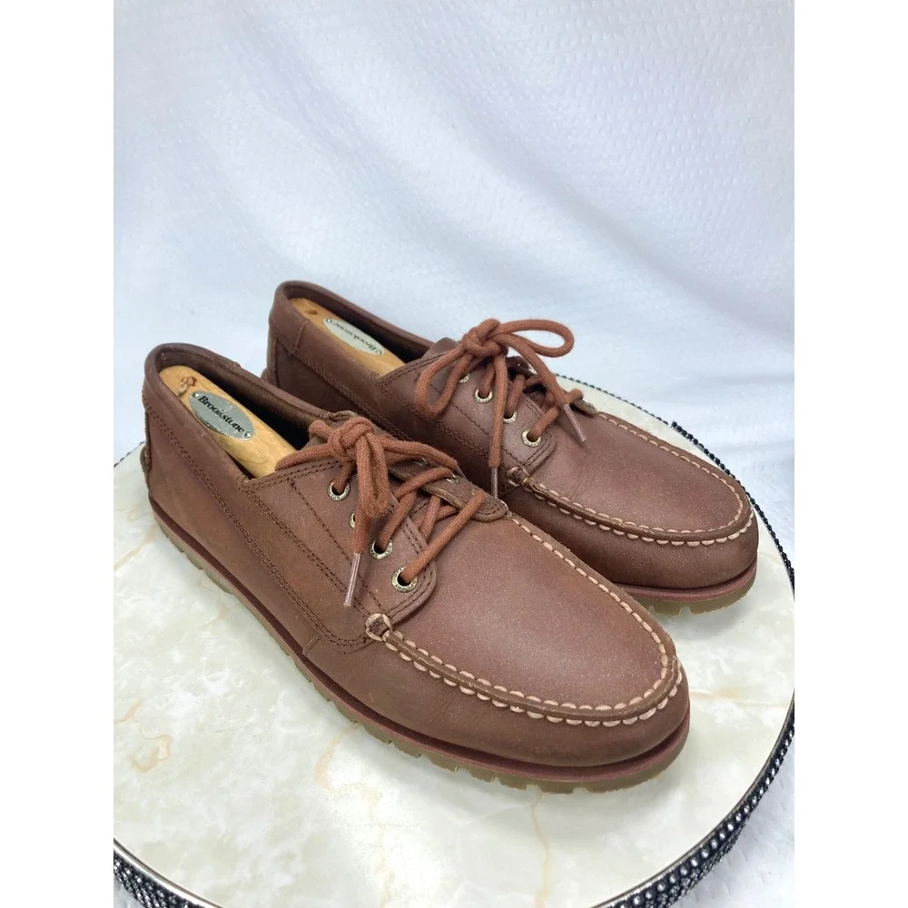 Sperry Leeward Mini Lug Chukka Boat Shoes Mens Sz 10 Brown Leather Preppy Loafer